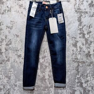 Denim Diva Girls Dark Wash Skinny Ankle Jeans Cuffed Size 8 DDCCL2965-DK